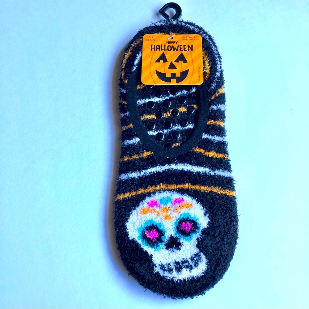 3/$15 NEW HAPPY HALLOWEEN Liner Socks Black Sock Size 9 - 11 Women’s